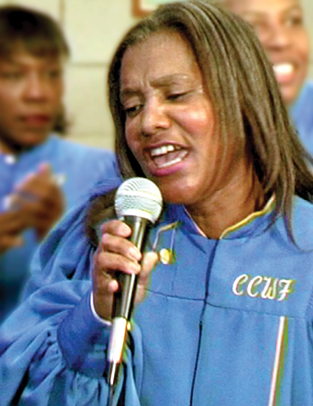 choir singer with a microphone