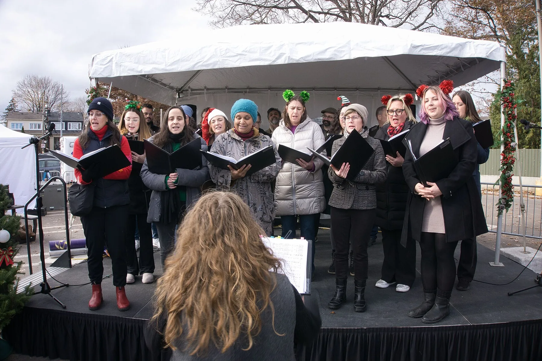 Christmas choir in an outdoor concert