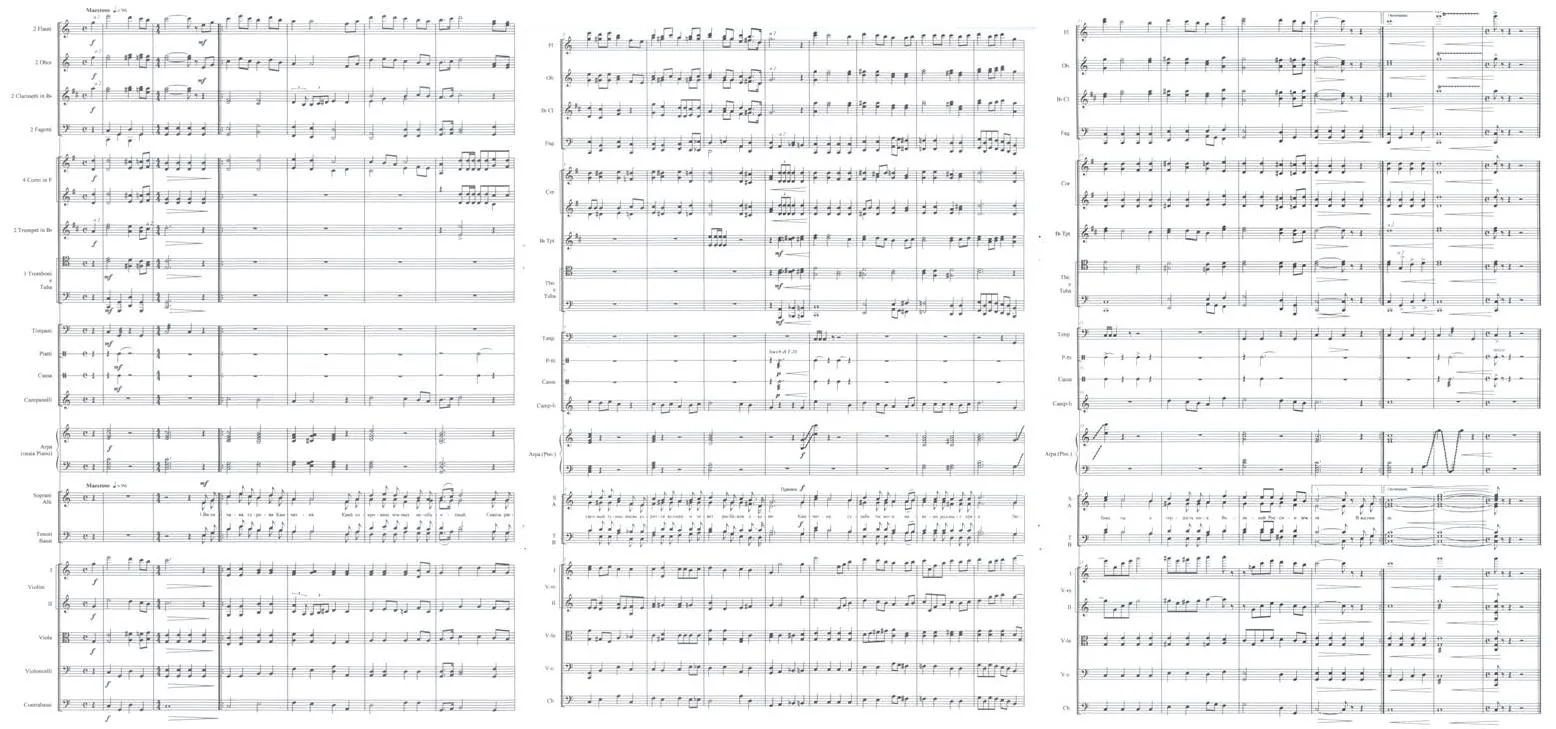 musical score for a vocal ensemble musical score for a vocal ensemble