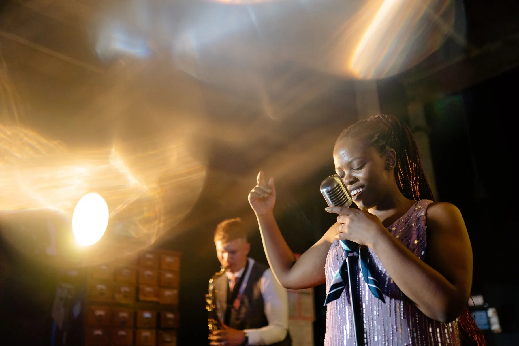 Solo singer with musical accompaniment Solo singer with musical accompaniment