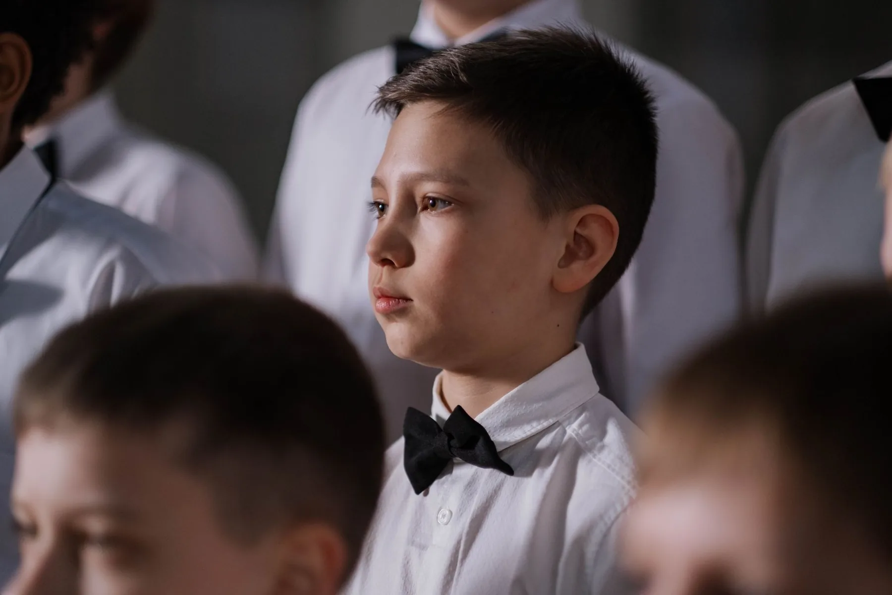 Young chorister during a concert Young chorister during a concert