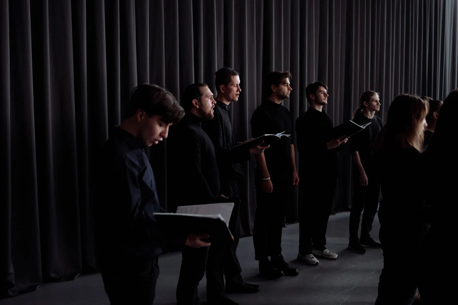 Choir reading a musical score Choir reading a musical score