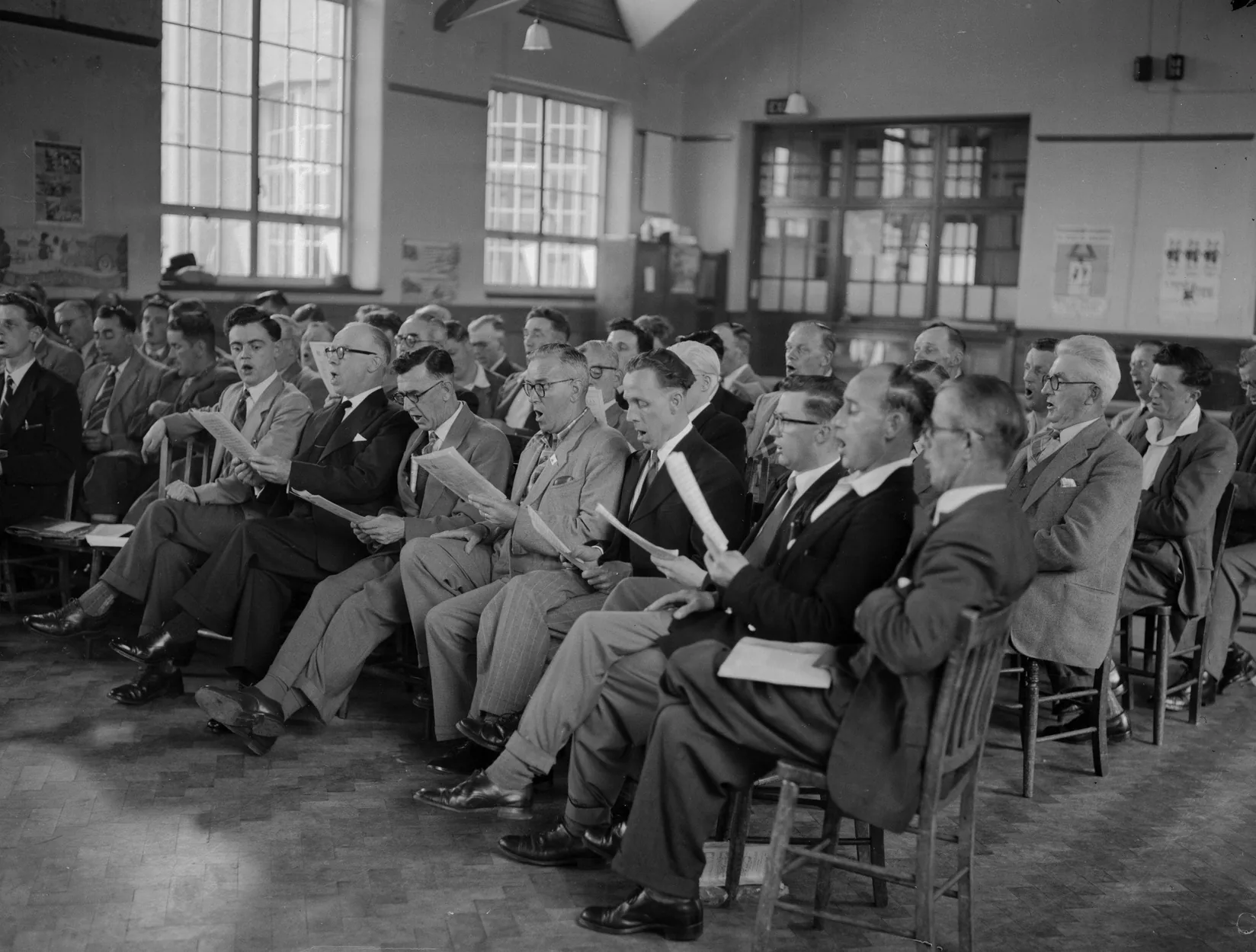 four-part choir rehearsal