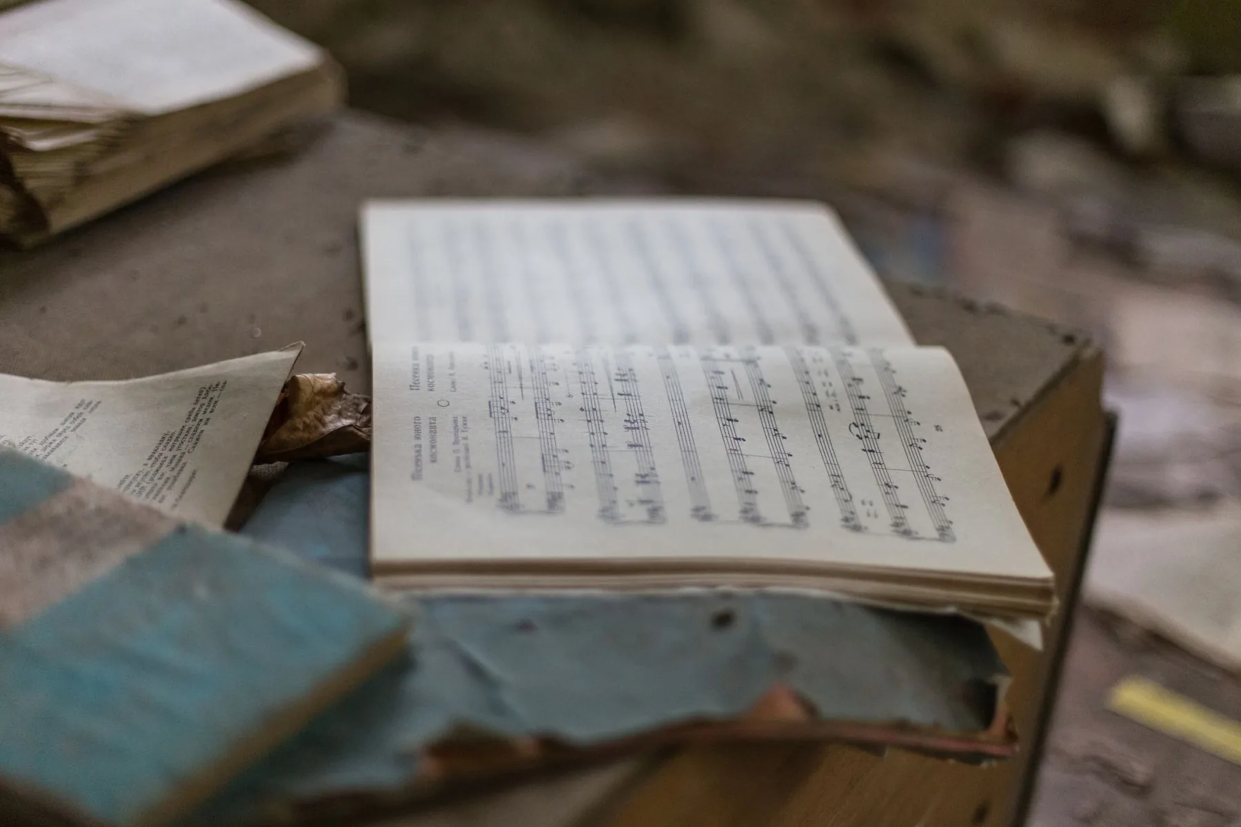 Open choir score on a table Open choir score on a table
