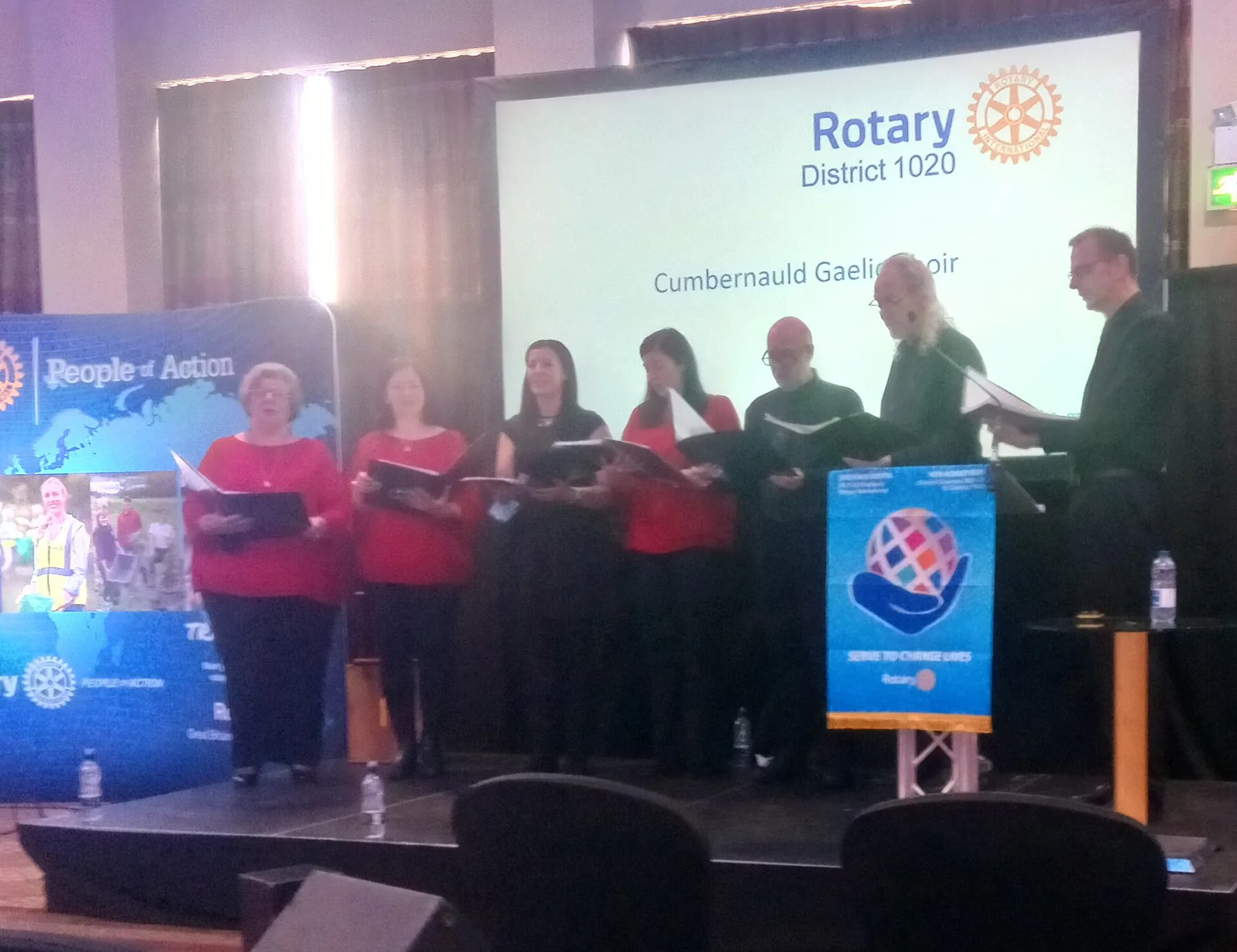 choir rehearsing on stage