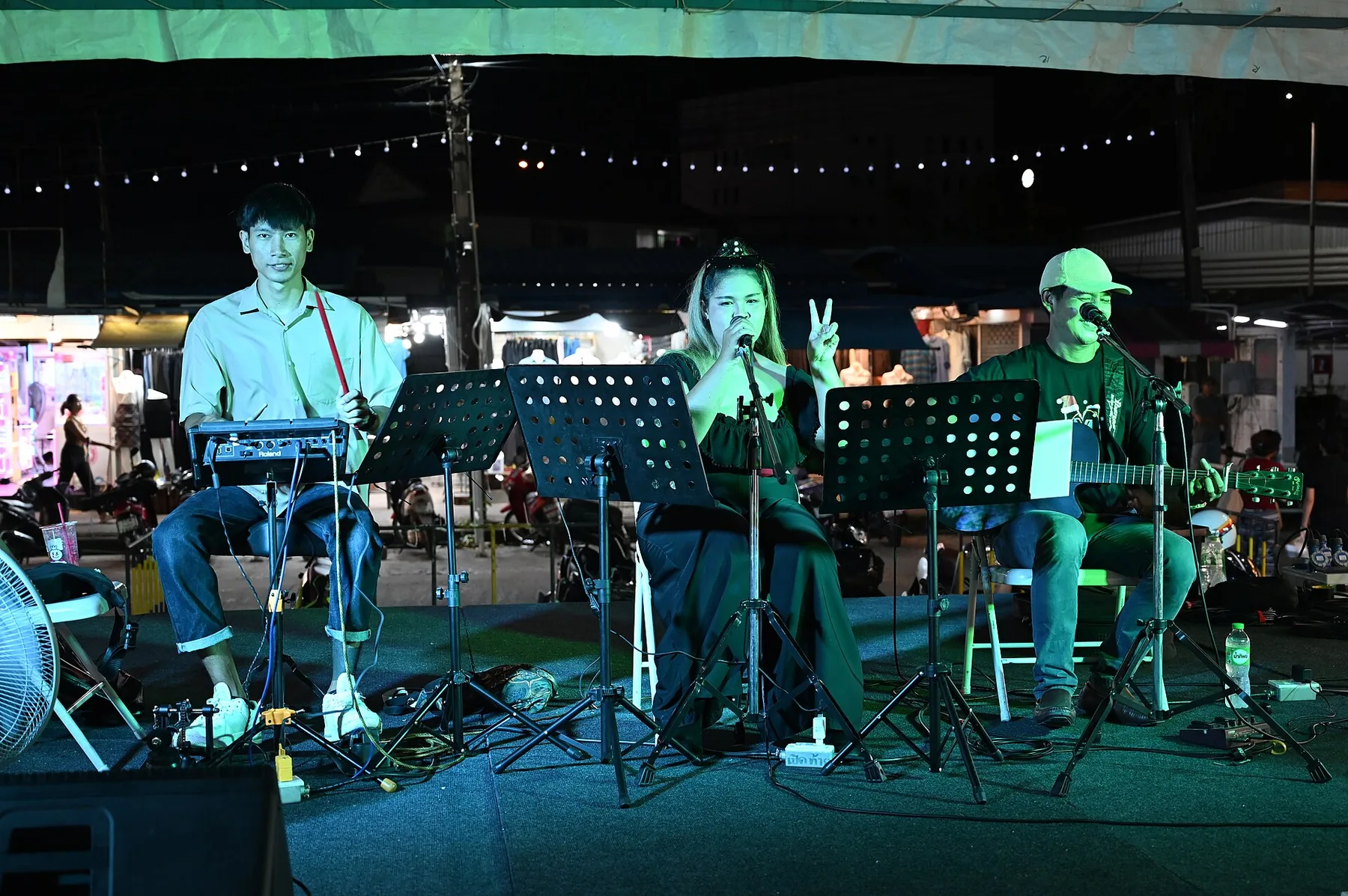 singers with music stands in concert