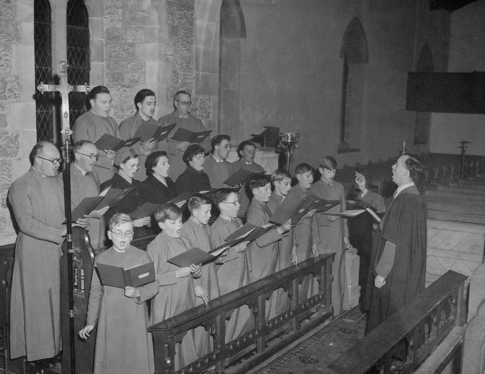 conductor leading a choir conductor leading a choir