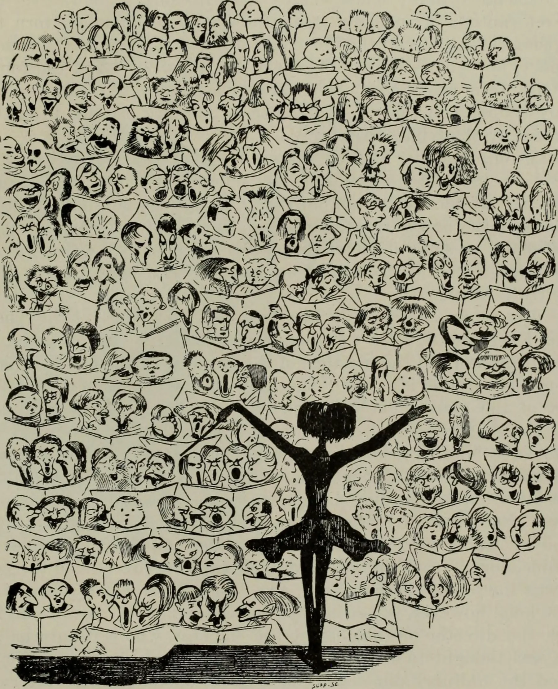 choir with music scores