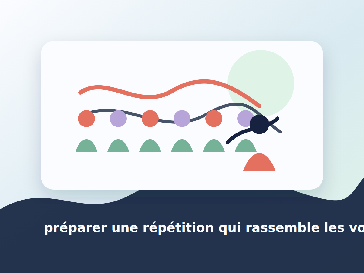 Répétition vocale stylisée avec chef de chœur et choristes