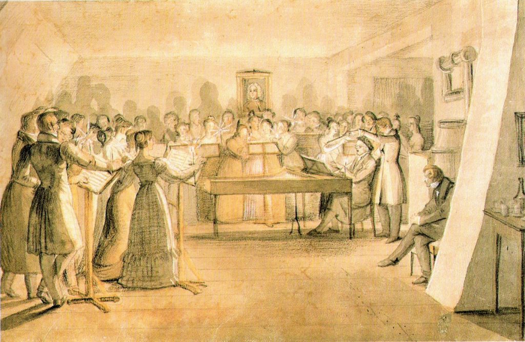 Chœur en répétition pour évoquer le chant collectif