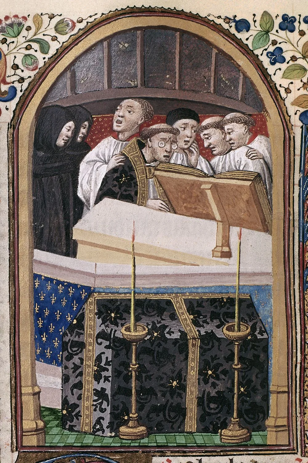 ancient illumination of a religious choir
