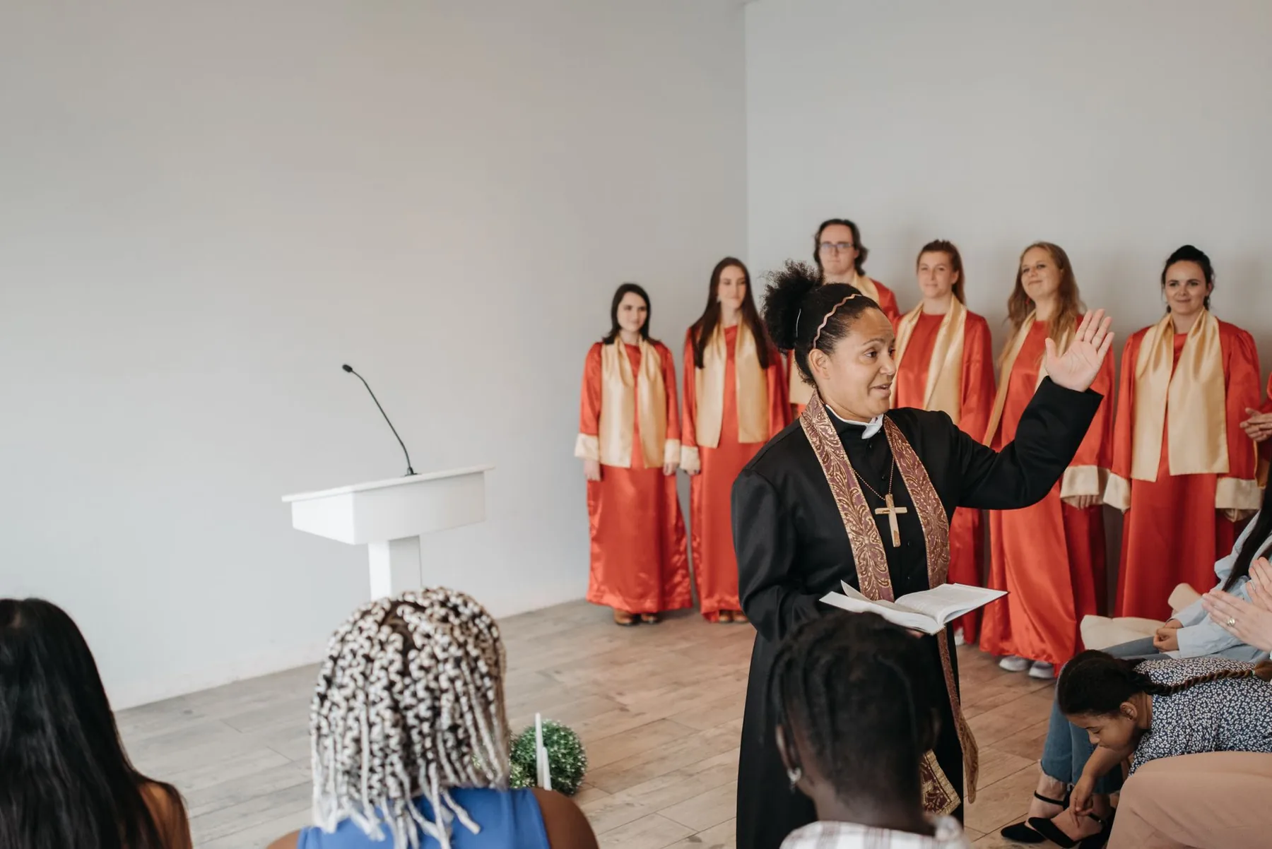 Church choir with singers