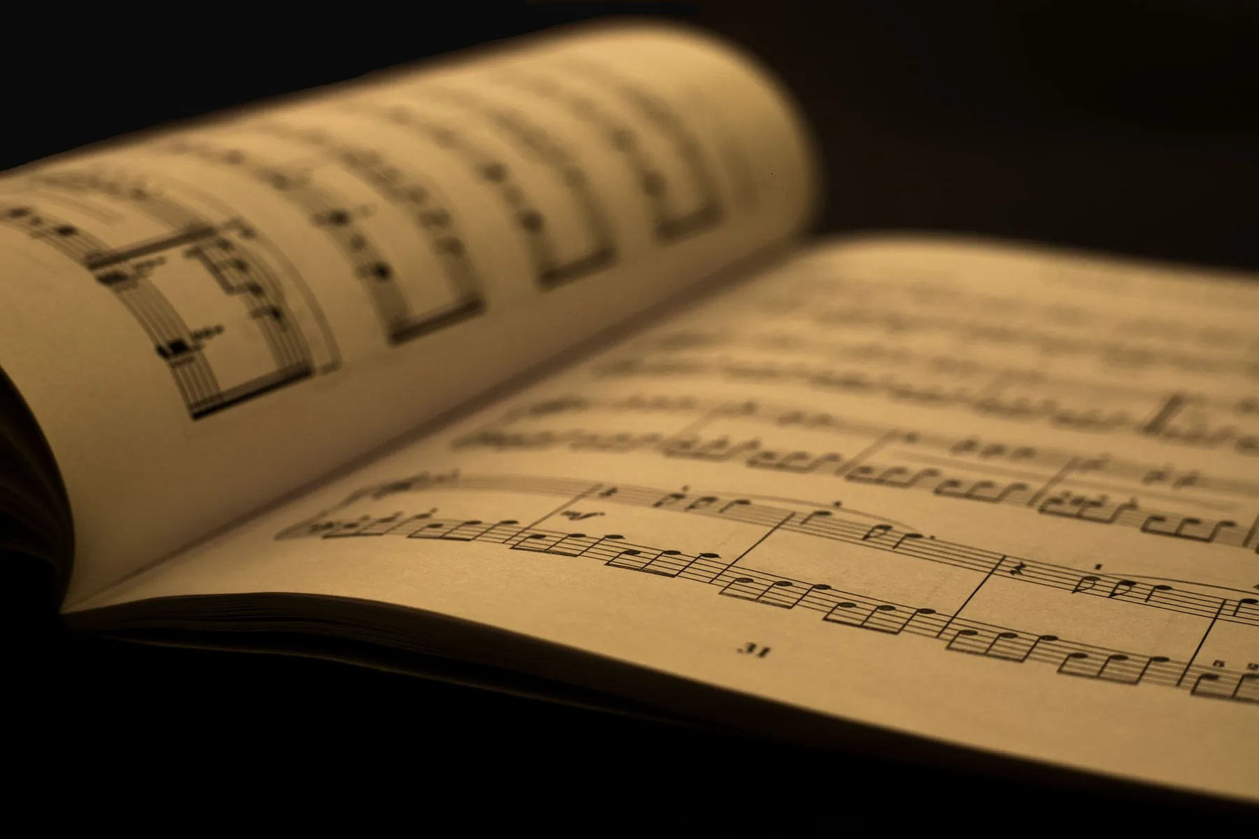 Music notes on sheet music