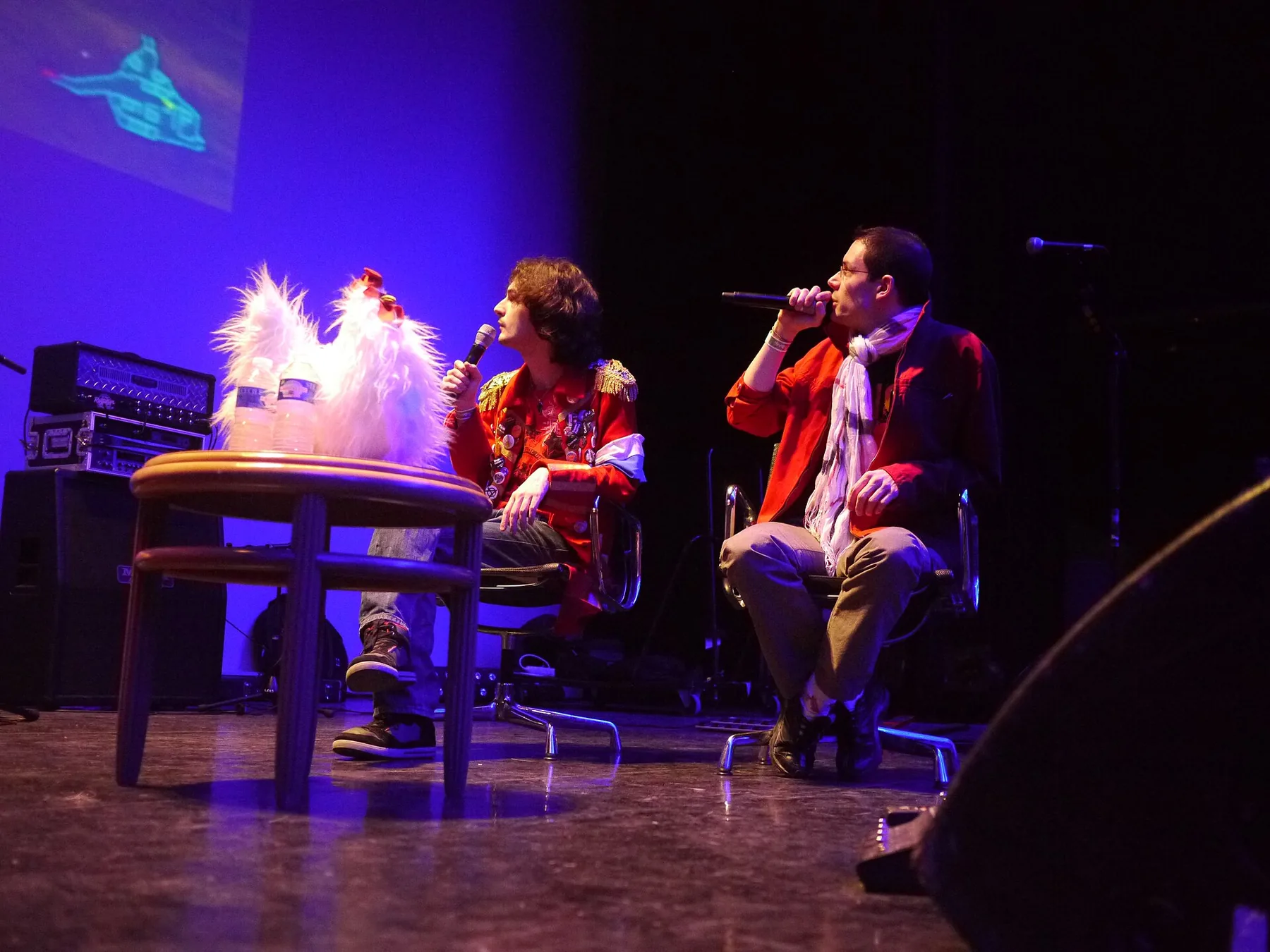 musical scene with musicians in concert